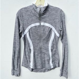 lululemon athletica Heathered Gray Utility Jacket with White Trim